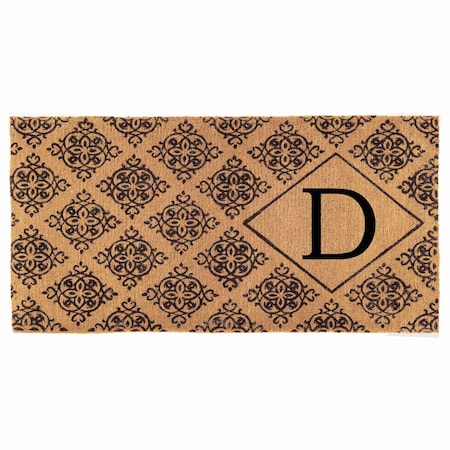 Calloway Mills Monogram Door Mat, Black, Natural, 36 in W x 72 in L 103333672D